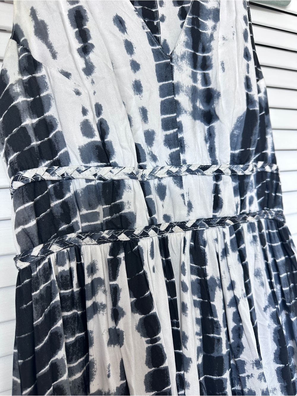 Japna Black and White Tie-Dye Maxi Dress size S - Picture 7 of 16